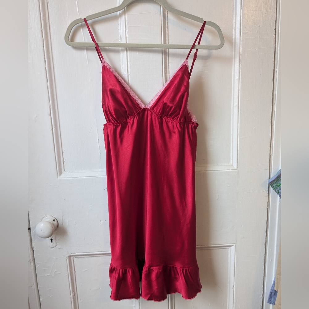 Vintage Y2K Victoria Secret Angel Red Slip Nightgown - Size M